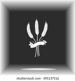 Wheat sign icons, vector illustration. Flat design style
