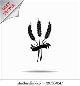Wheat sign icons, vector illustration. Flat design style