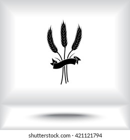 Wheat sign icons, vector illustration. Flat design style