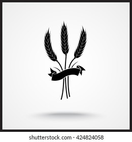 Wheat sign icons, vector illustration. Flat design style