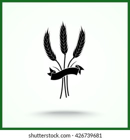 Wheat sign icons, vector illustration. Flat design style