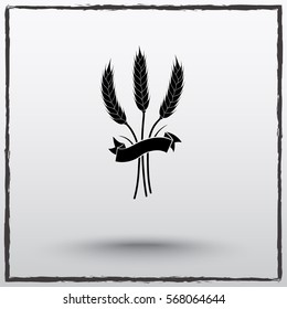 Wheat sign icons, vector illustration. Flat design style