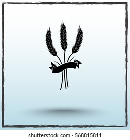 Wheat sign icons, vector illustration. Flat design style