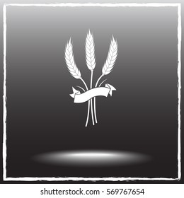 Wheat sign icons, vector illustration. Flat design style