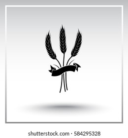 Wheat sign icons, vector illustration. Flat design style