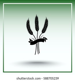 Wheat sign icons, vector illustration. Flat design style