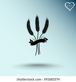 Wheat sign icons, vector illustration. Flat design style