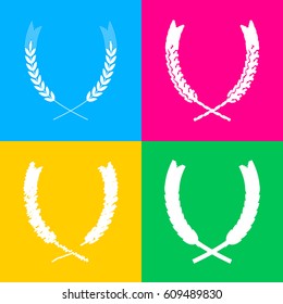 Wheat sign illustration. Spike. Spica. Flat style black icon on white.