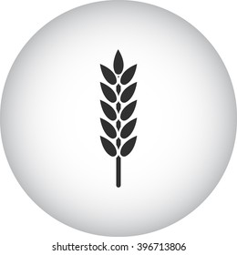 Wheat sign simple icon on round background