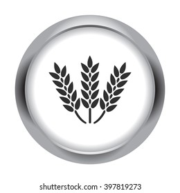 Wheat sign simple icon on round background