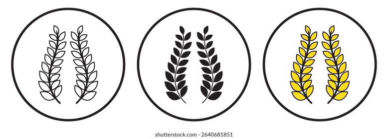 Wheat silhouette collection. Ear of wheat symbols. Wheat icon vector illustration. EPS 10.