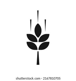 Wheat silhouette icon, flat vector illustration for UI graphic design.