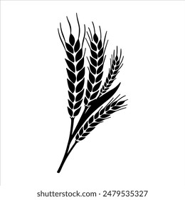 Wheat silhouette isolated on white background. Wheat icon vector illustration design.