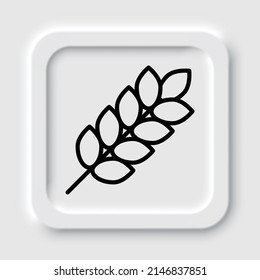 Weiße einfache Ikone. Flaches Design. Neumorphism design.ai