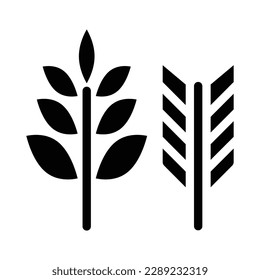 wheat solid icon illustration vector graphic