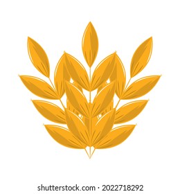 wheat spike branch icon isolated