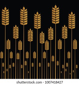 wheat spike drawing