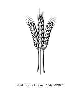 Wheat spike ear. Vector illustration cartoon flat icon isolated on white.