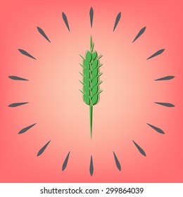 wheat spike ears icon
