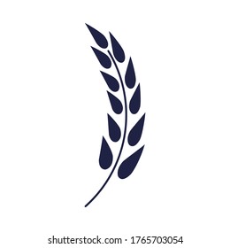 wheat spike elegant decoration icon vector illustration design