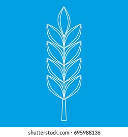 Wheat spike icon blue outline style isolated vector illustration. Thin line sign