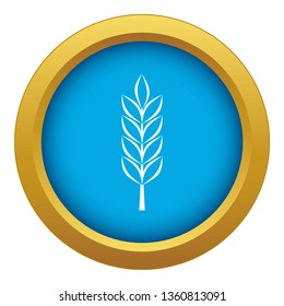 Wheat spike icon blue vector isolated on white background for any design