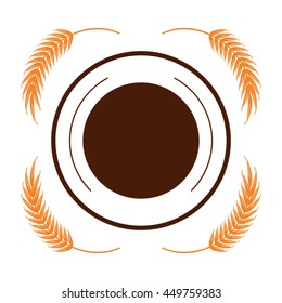 Wheat spike icon design Isolated vector illustration