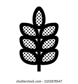 Wheat Spike. Symbol gefüllt mit Punkten.
