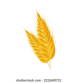icono de la espiga de trigo aislado plano