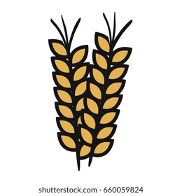 wheat spike isolated icon