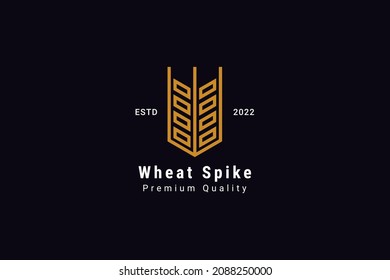 Wheat spike premium vector logo design