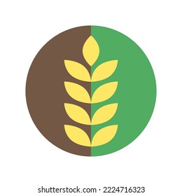 Wheat spike. Round vector logo. 