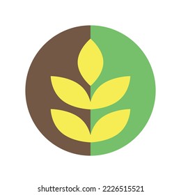 Wheat spike. Round vector logo. 