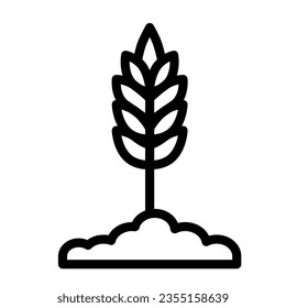 Wheat spikelet line icon, organic concept, Spica sign on white background, Wheat ear icon in outline style for mobile concept and web design. Vector graphics