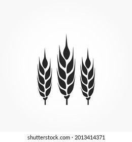 icono de las espigas de trigo. cosecha, cultivos, agricultura y símbolo agrícola. imagen vectorial aislada en estilo plano