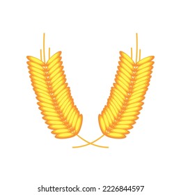 wheat spikes icon flat isolated