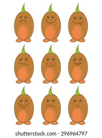 wheat sprout smilies set