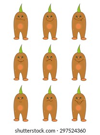 wheat sprout smilies set