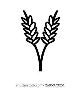 Wheat Stalk black Vector icon food white background design