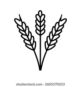 Wheat Stalk black Vector icon food white background design