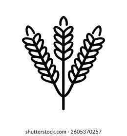 Wheat Stalk black Vector icon food white background design