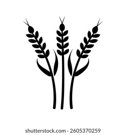 Wheat Stalk black Vector icon food white background design