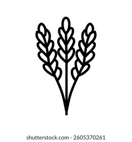 Wheat Stalk black Vector icon food white background design