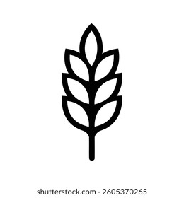 Wheat Stalk black Vector icon food white background design