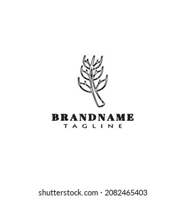 wheat stalk cartoon logo icon design template modern vector