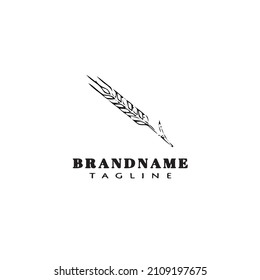 wheat stalk cartoon logo icon design template modern vector