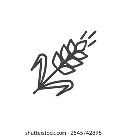 Wheat stalk line icon. linear style sign for mobile concept and web design. Ear of wheat outline vector icon. Cereals symbol, logo illustration. Vector graphics