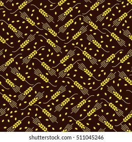Wheat stalk seamless pattern. For fabric, wallpaper, gift wrap
