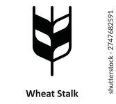 Wheat Stalk Vector Icon which can easily modify or edit

