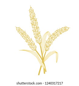 Wheat stalks & leaves .
